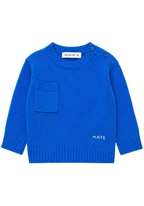 Baby sweater in wool blend Manuel Ritz | 4445BLU ELETTRICO